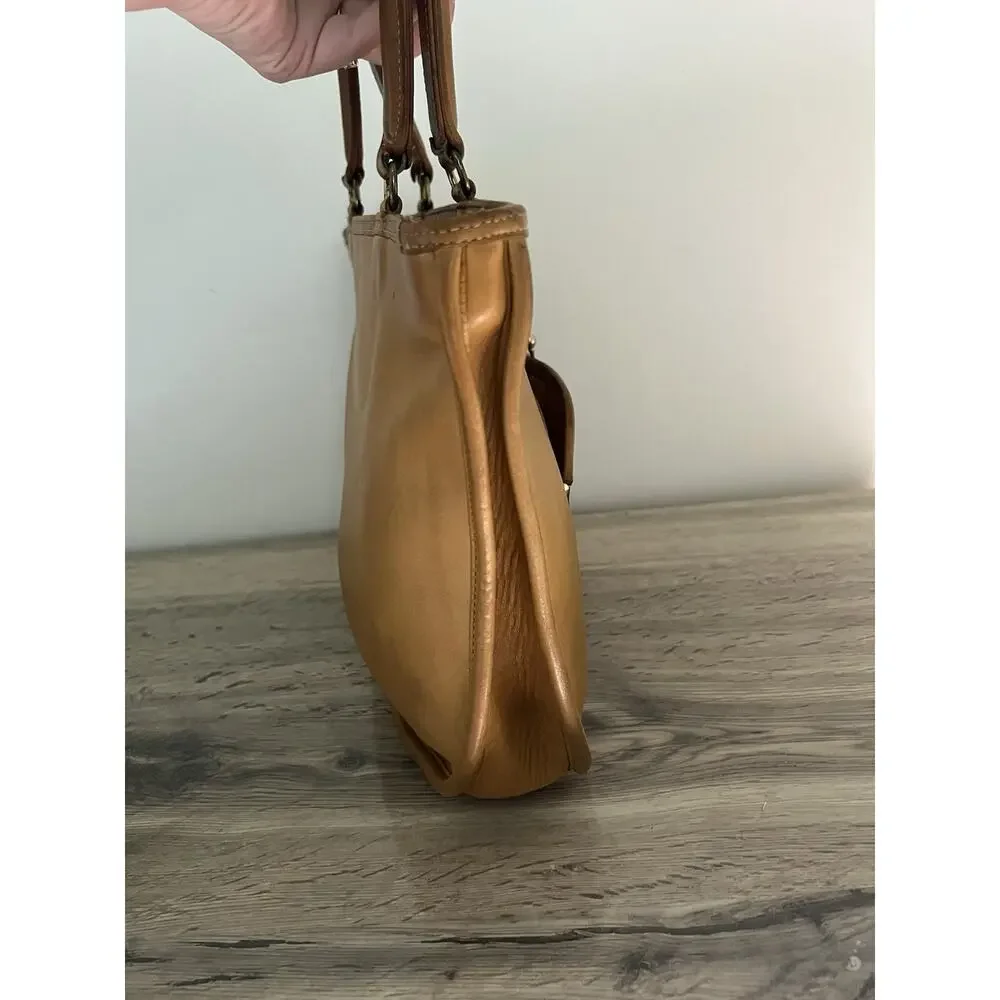 Vintage Coach Bonnie Cashin Watermelon Kisslock Tote Talon Zip Bag 0497 Tan